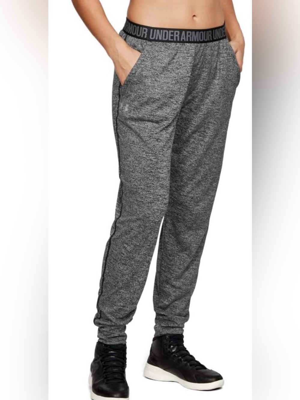 Under Armour Heather Gray Women's Joggers with Branded Waistband